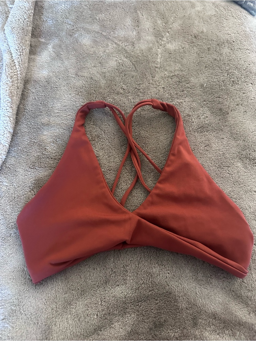 Crop shop boutique brown minimal skinny strap bra